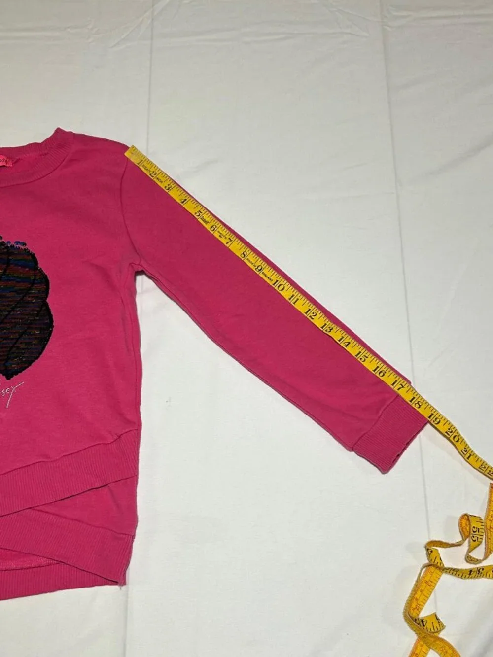 Betsey Johnson Girls 10 Pink Rainbow Flip Sequin Unicorn Long Sleeve Sweatshirt